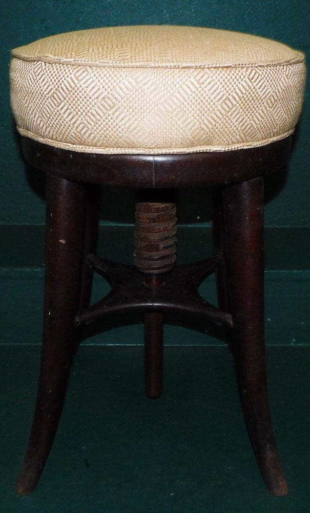 Antique Adjustable Mahogany Stool (1 of 3)