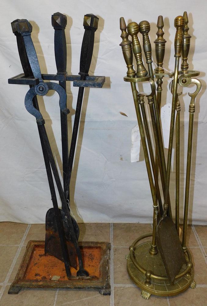 Brass Fire Place Tool Set & Iron Fire Place Tool Set (1 of 5)