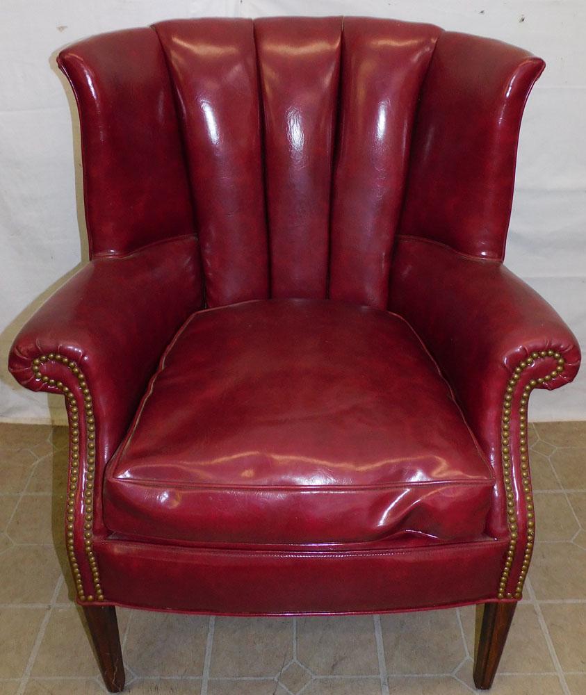 Faux Leather Barrel Back Arm Chair (1 of 5)