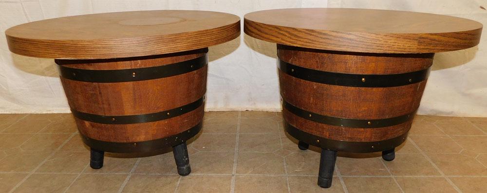 Pair Barrel End Tables (1 of 2)