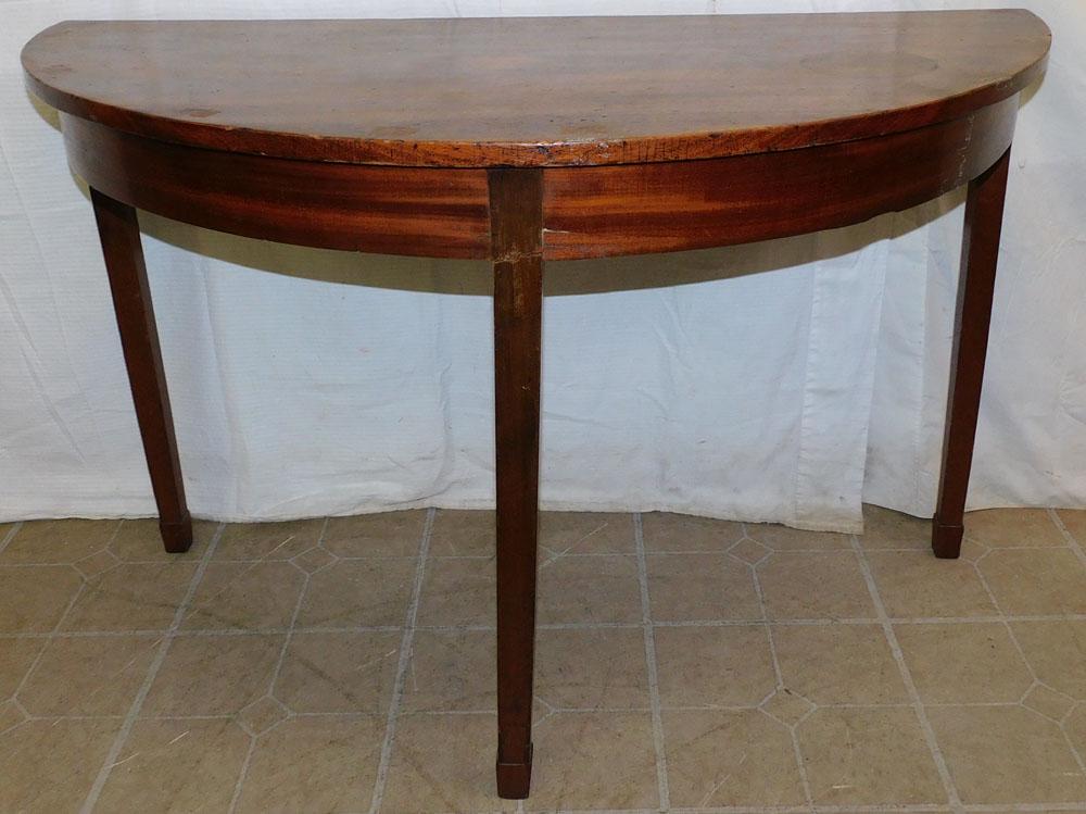 19th C Mahogany Demilune Console (1 of 4)