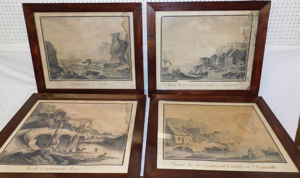 Lot 4 Framed Black & White Engravings ( Some Have Water Damage) (1 of 7)