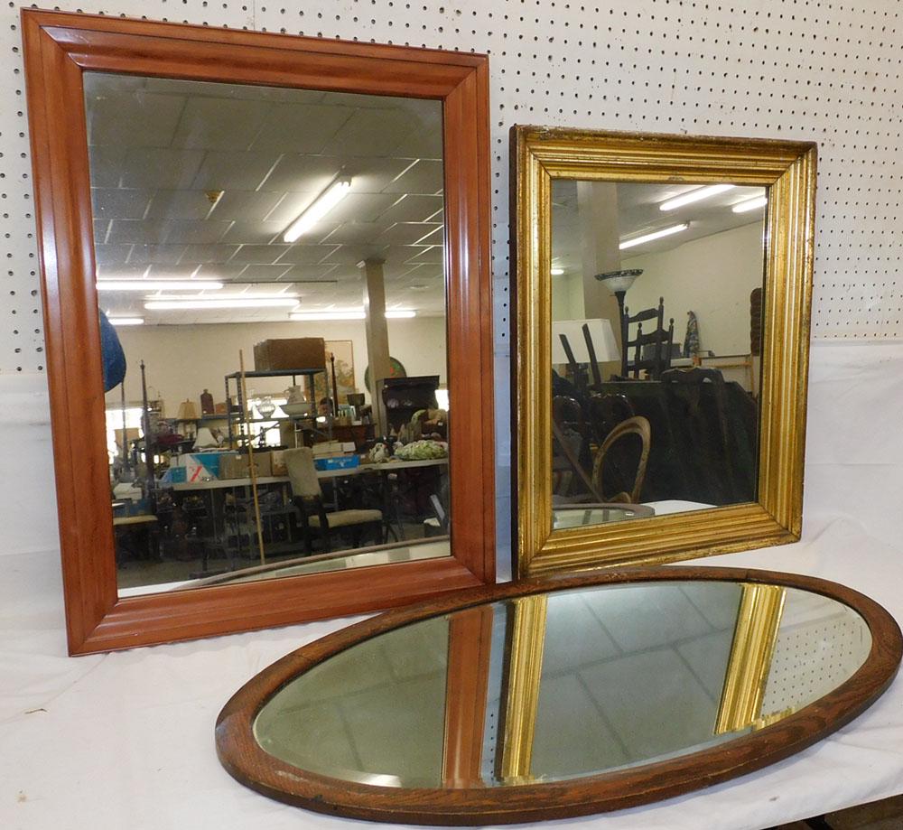 Lot 3 Antique Framed Mirrors