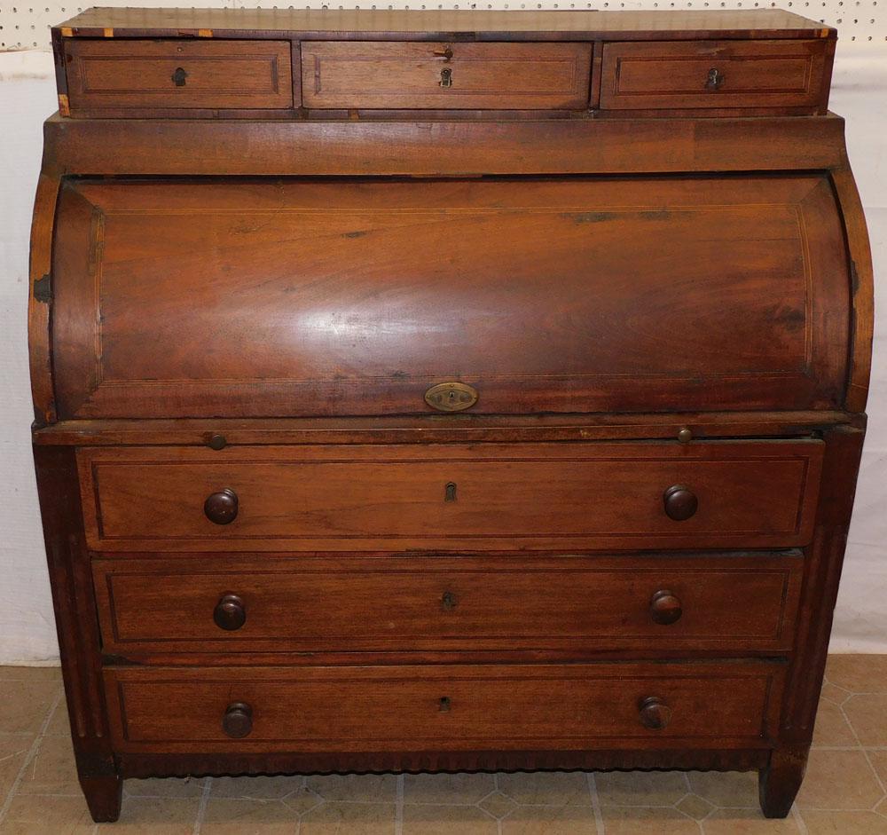 19th C Walnut Inlaid Continental Desk (1 of 6)