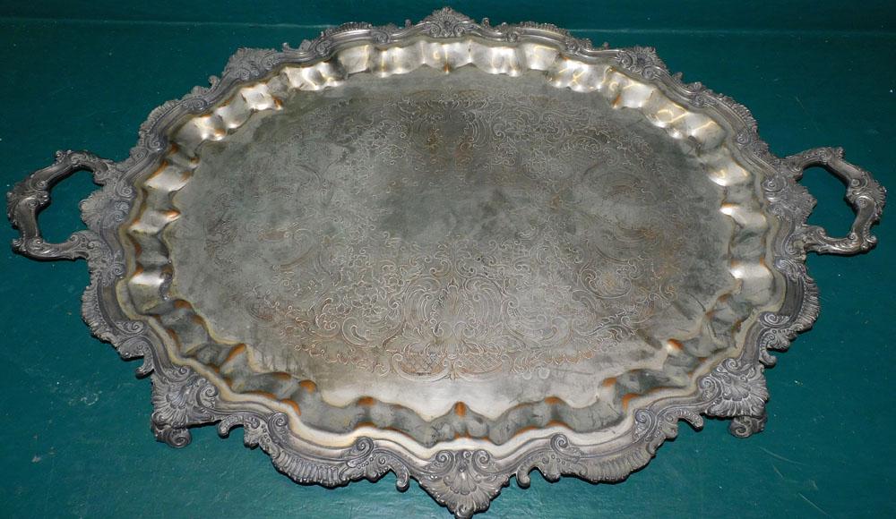 Silverplate on Copper Serving Tray (1 of 4)