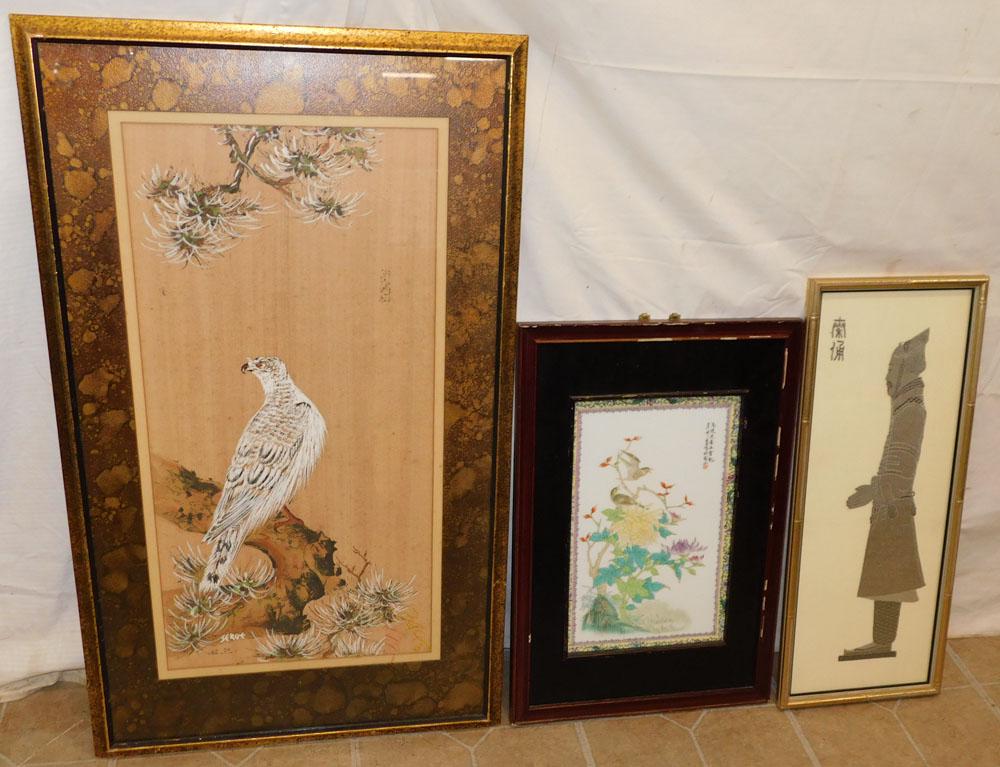 Oriental Needlework - Porcelain Plaque - Eagle Watercolor (1 of 8)