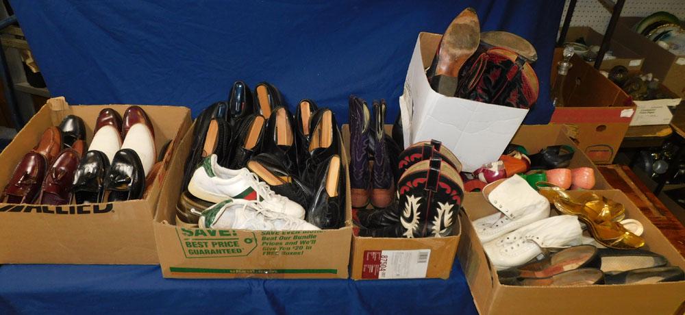 Lot Vintage Shoes & Boots: Lot Vintage Shoes & Boots. "ALL DESCRIPTIONS AND ANY CONDITION STATEMENT GIVEN BY LANGSTON AUCTION GALLERY ARE STRICTLY OPINIONS AND LANGSTON'S SHALL HAVE NO RESPONSIBILITY FOR ERRORS OR OMISSIONS. TH