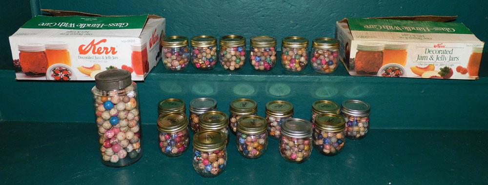 Lot Of Jam Jars W/ Marbles (1 of 3)