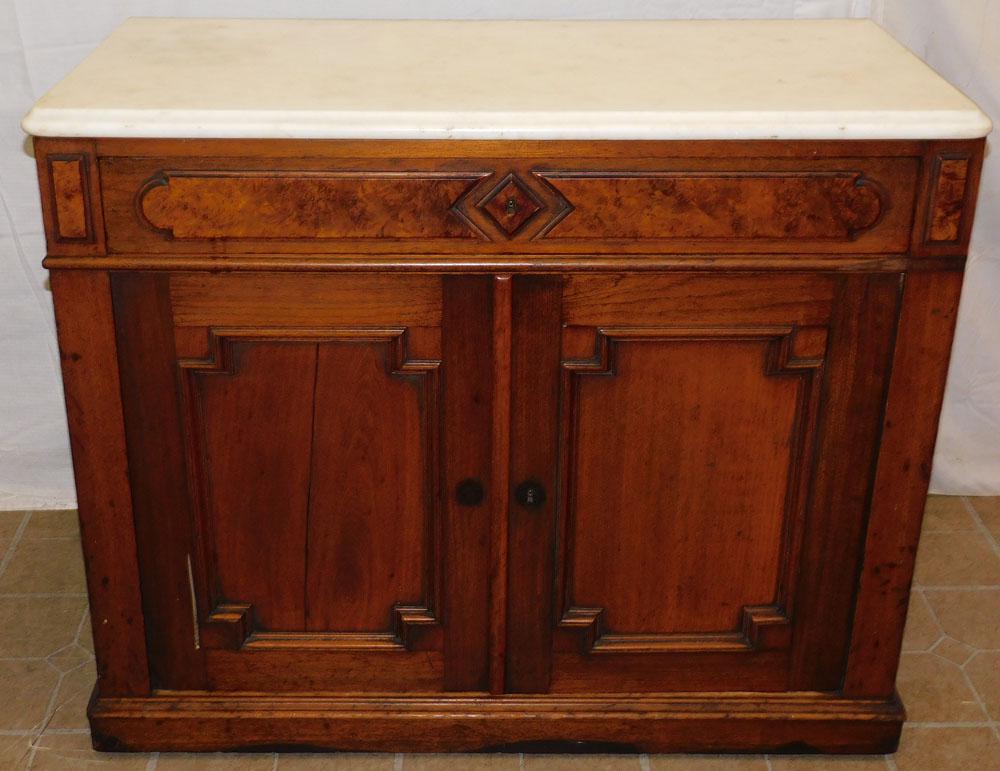 Victorian Walnut Marble Top Server (1 of 4)