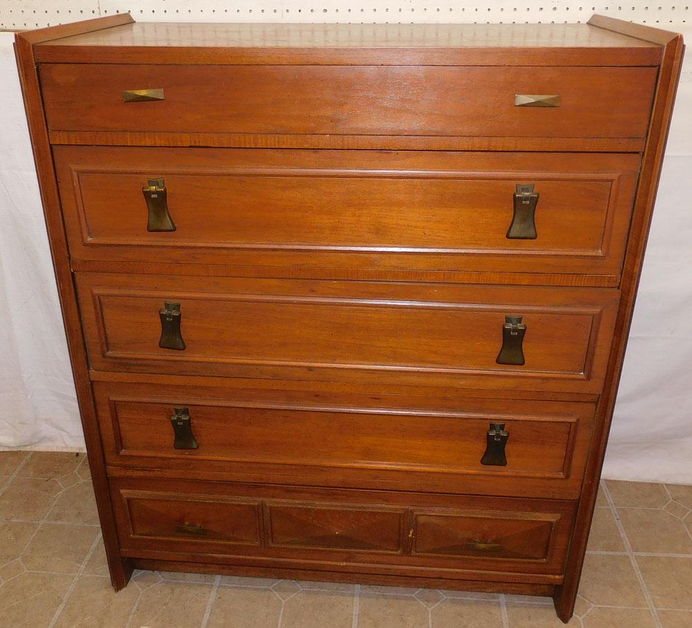 Walnut Mid Century Modern 5 Drawer Chest By Lane (1 of 5)