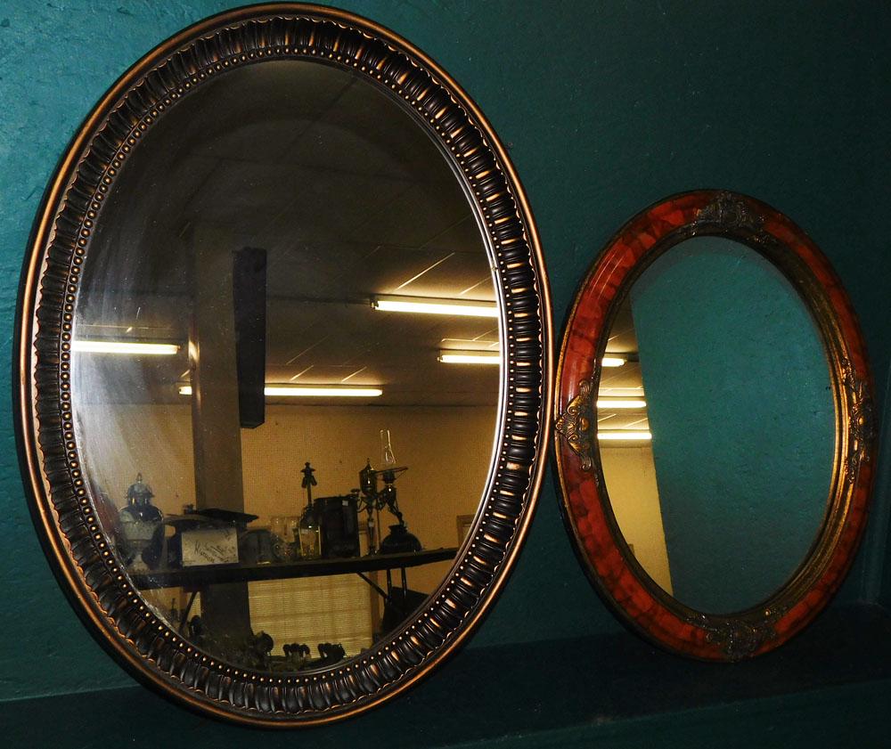 Two Painted Framed Oval Mirrors (1 of 4)