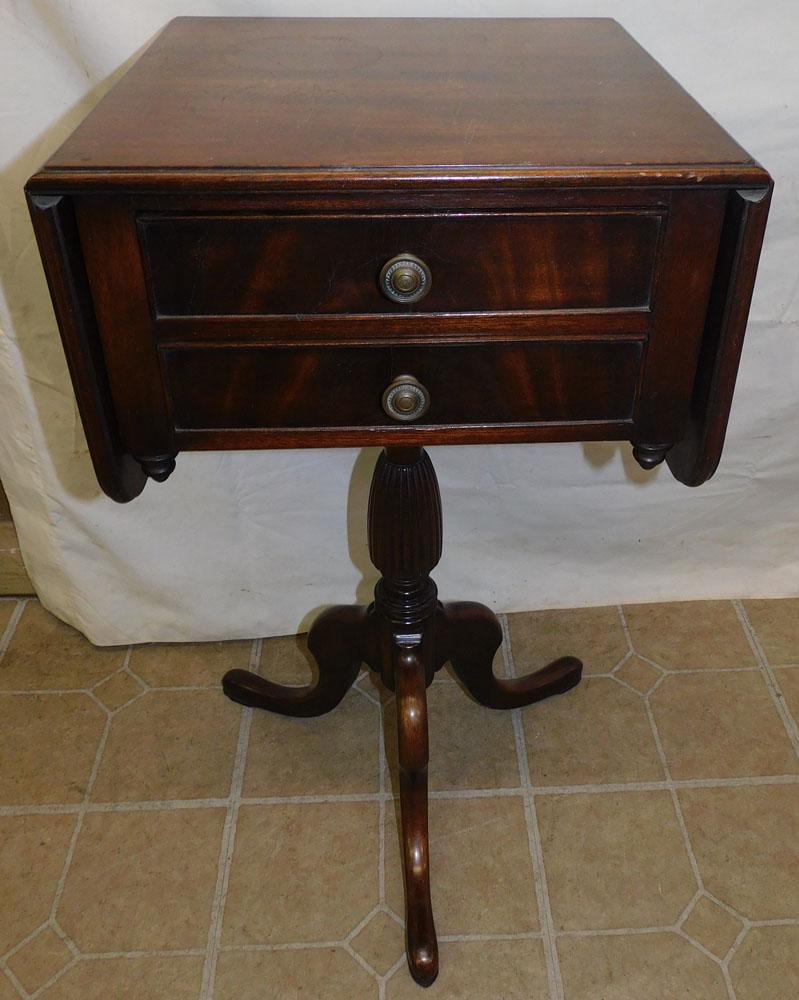 Mahogany Drop Side 2 Drawer Stand (1 of 4)