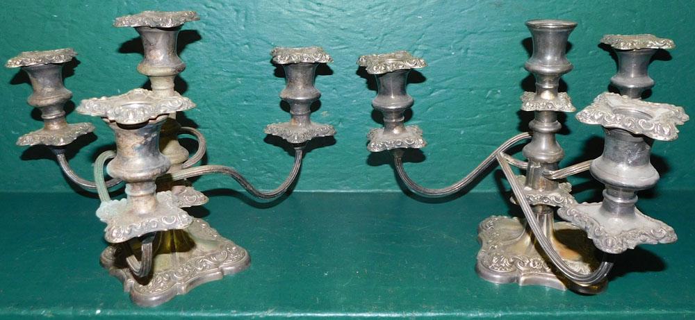 Pair Silver Plate Candelabras (1 of 2)