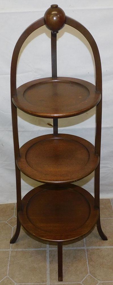 Three Tier Mahogany Muffin Stand (1 of 2)