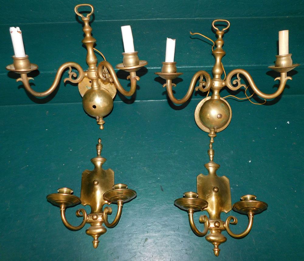 Two Pair Brass Sconces (1 of 3)