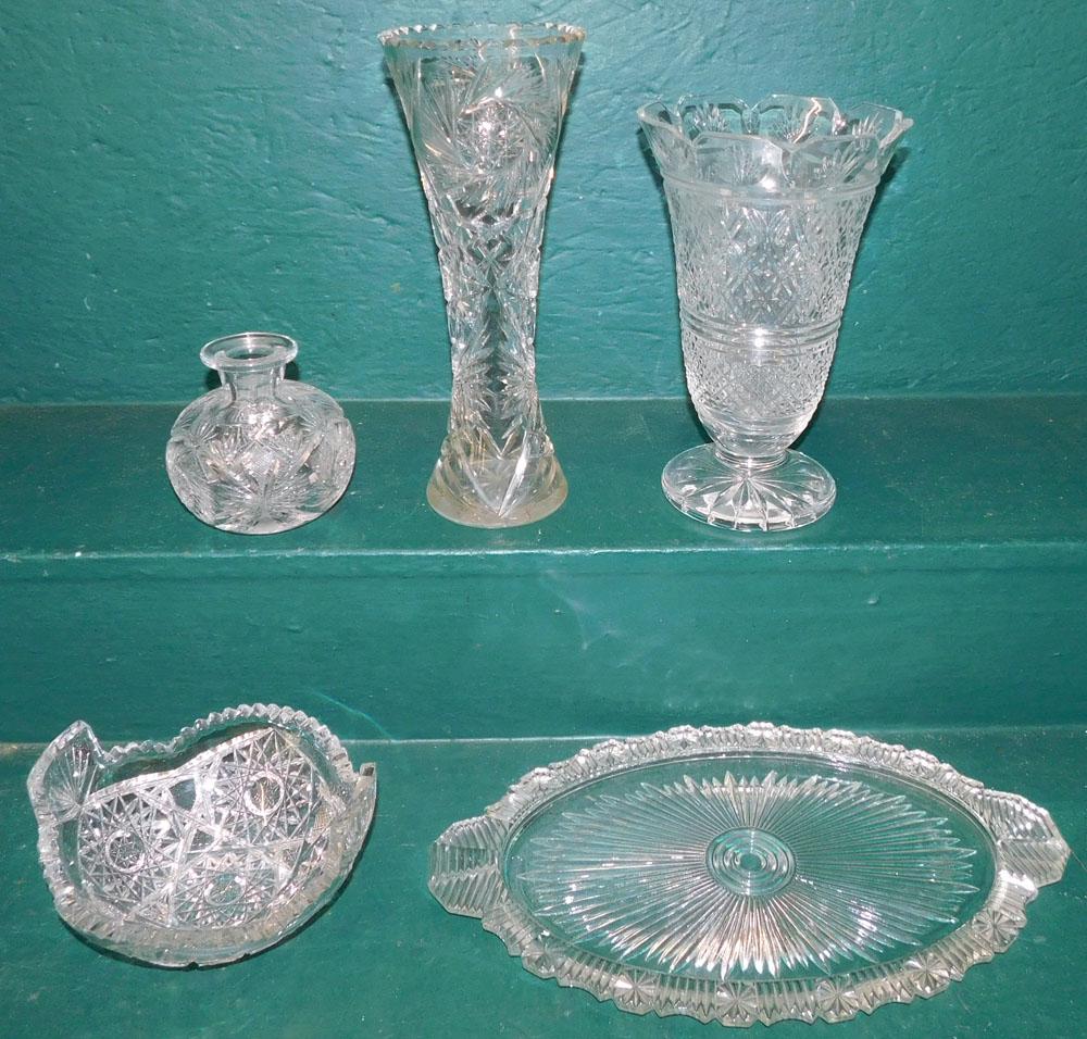 Lot Cut Glass Items (1 of 2)