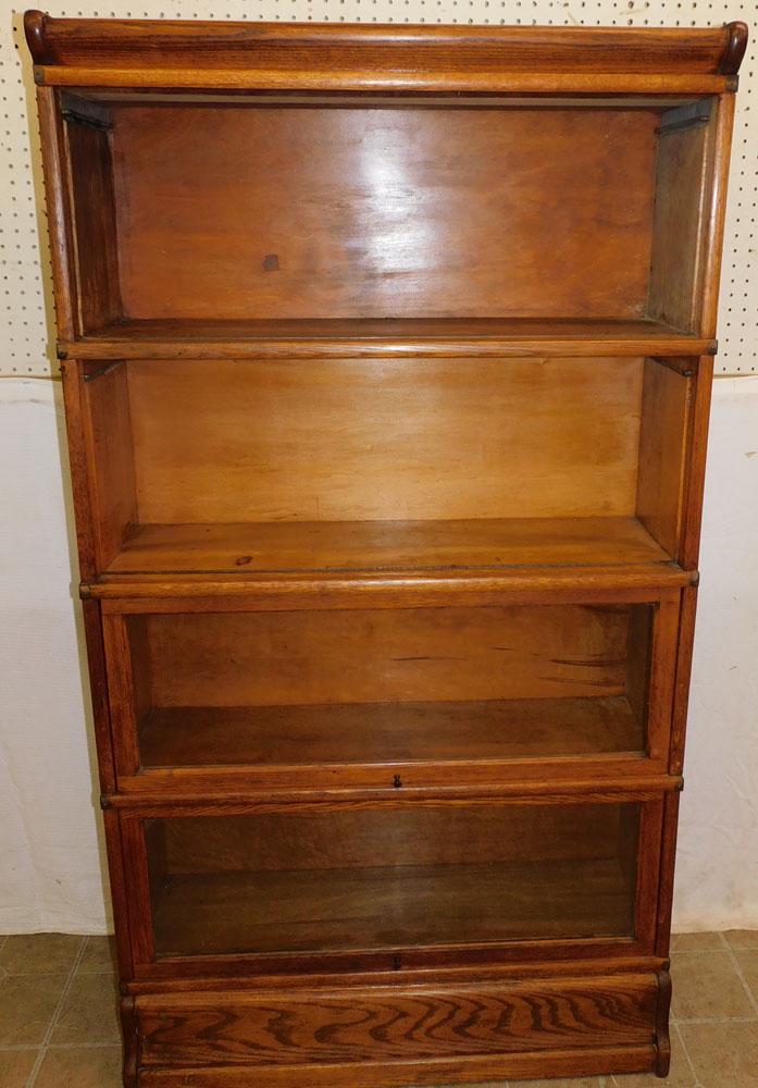 Antique Oak Barrister Book Case By Globe Wernicke ( 2 Doors Missing) (1 of 5)
