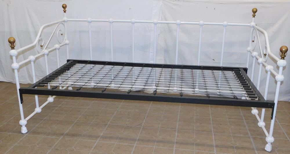 Painted Metal & Brass Day Bed (1 of 3)