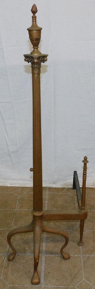 Corinthian Column Cast Brass Andiron (1 of 3)
