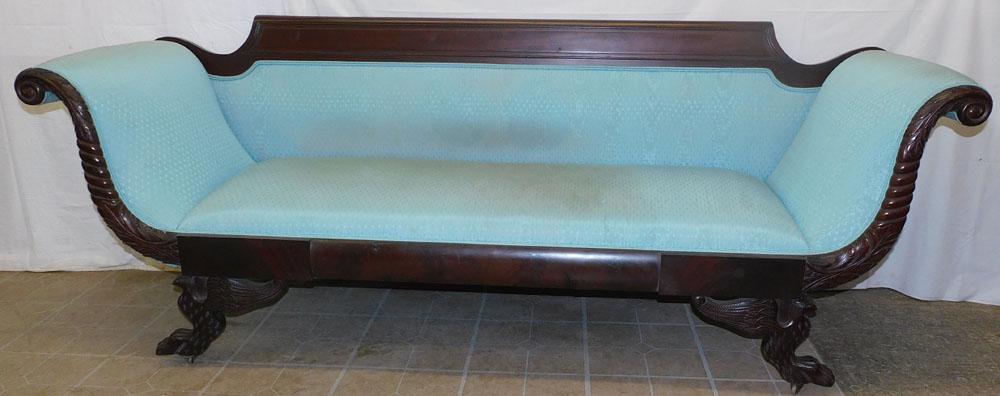 Mahogany Carved Federal Style Sofa (1 of 8)