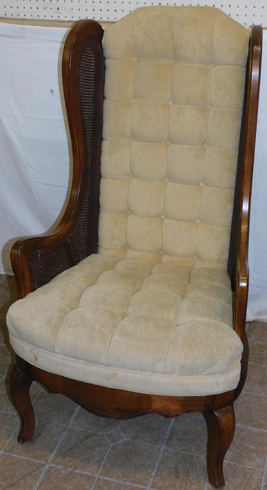 Cherry Upholstered Wing Back Chair (1 of 3)