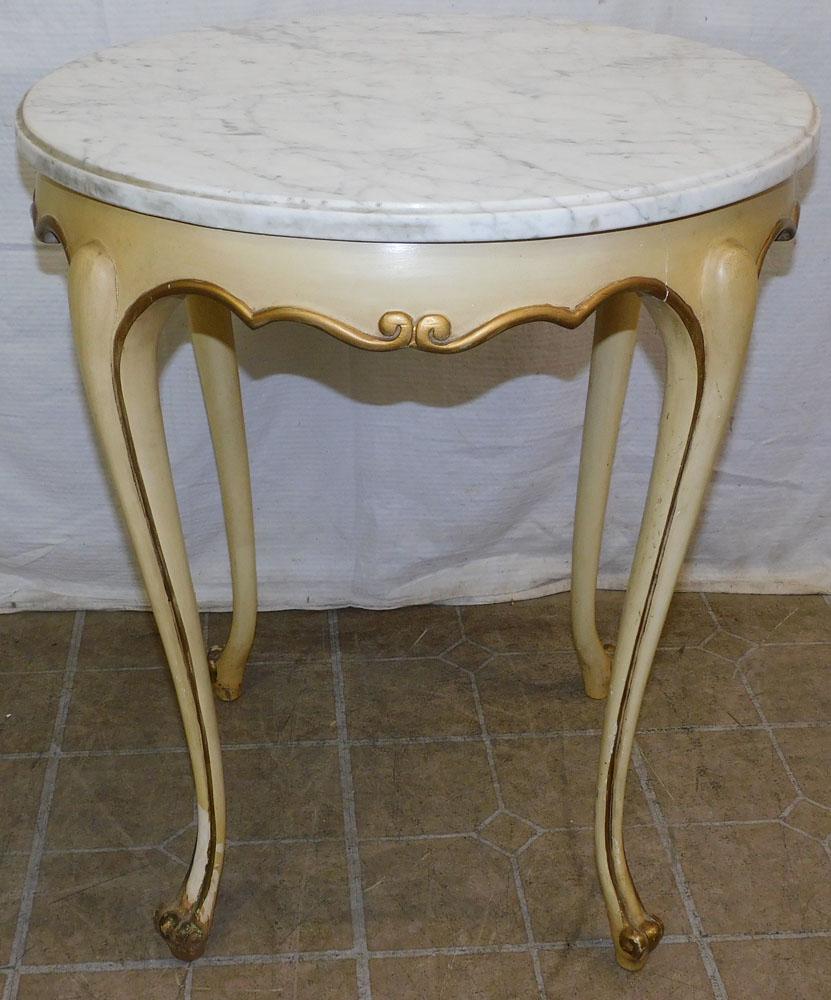 French Painted Marble Top Round Table (1 of 2)