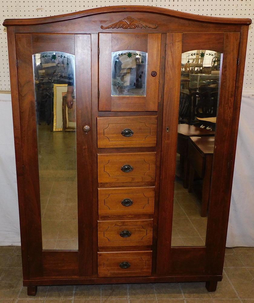 Antique Walnut Childs Wardrobe (1 of 4)
