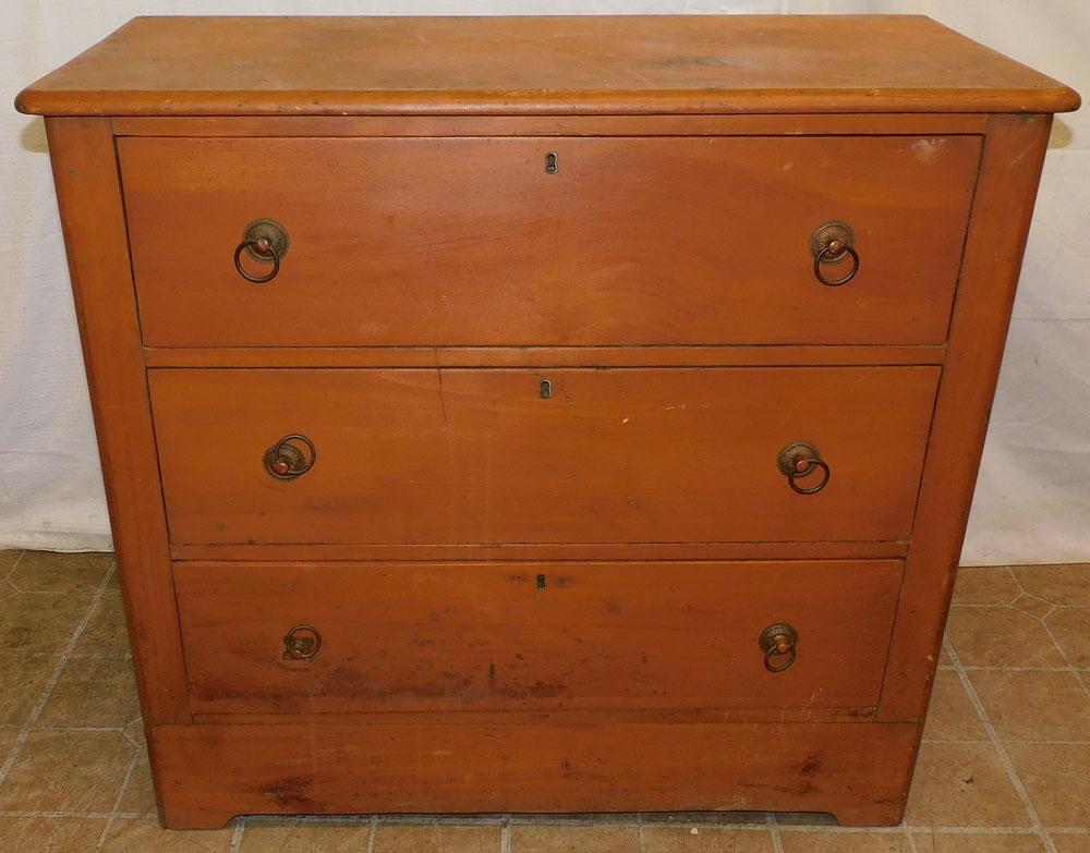 Antique Pine 3 Drawer Cottage chest (1 of 4)