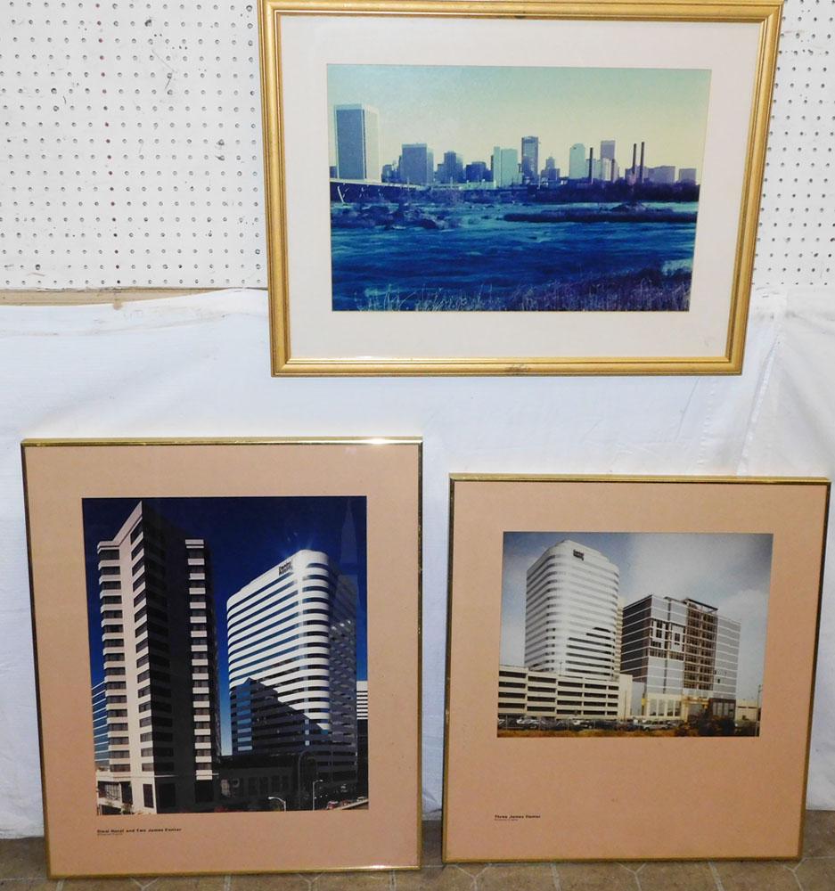 3 Vintage Prints of Richmond, VA - (Omni Center, Three James Center, & Skyline on The James River) (1 of 6)