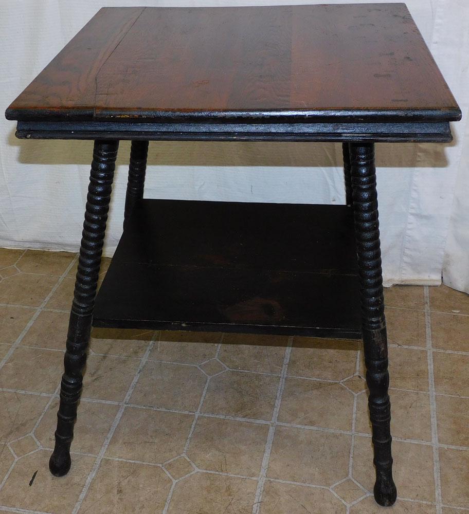 Antique Oak Jenny Lind Style 2 Tier Table (1 of 3)