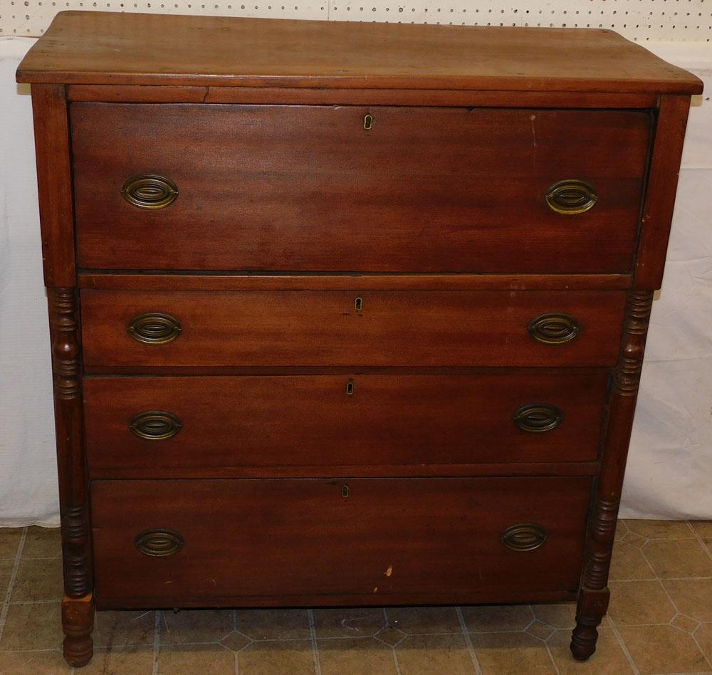 19th Cherry 4 Drawer Chest (1 of 8)