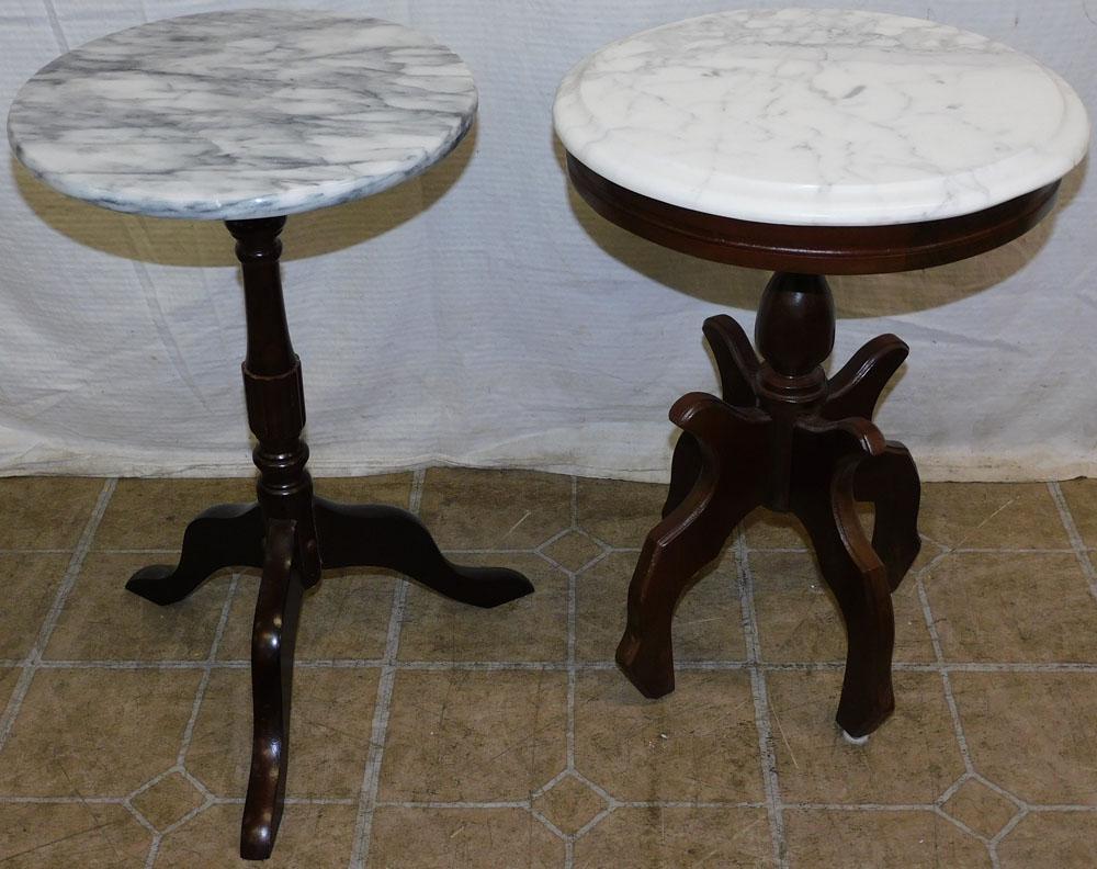 2 Marble Top Plant Stands (1 of 2)