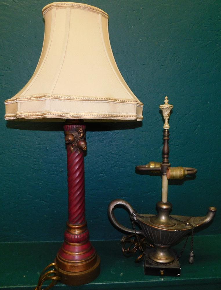 2 Paint Decorated Ceramic Lamps (1 of 2)