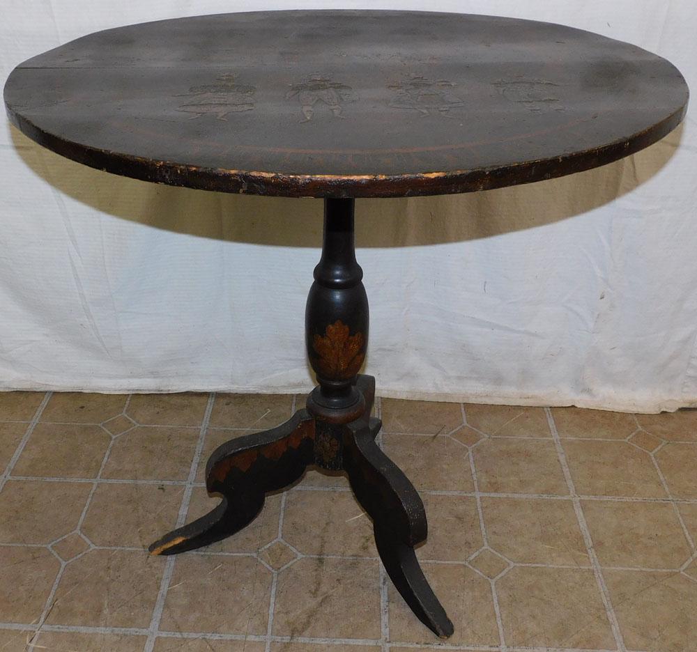 Antique Paint Decorated Tea Table (1 of 2)