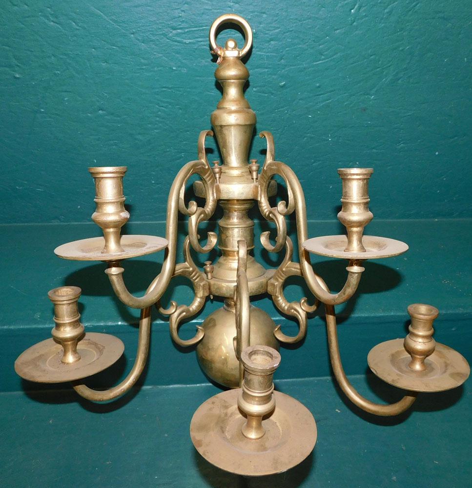 Cast Brass 5 Arm Candle Sconce (1 of 3)