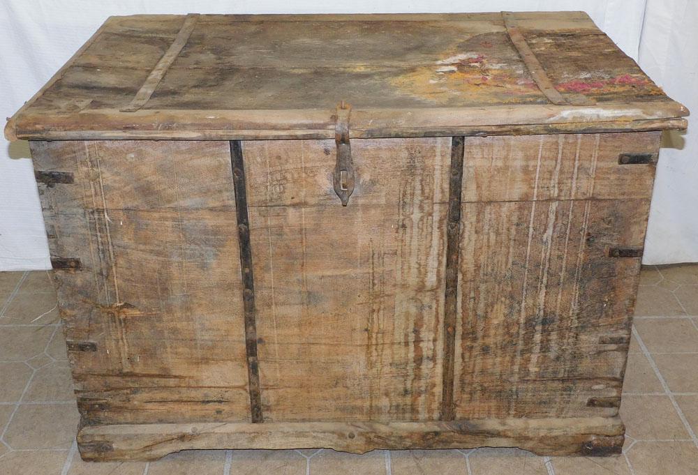 19th C Walnut & Metal Strap Blanket Chest (1 of 7)