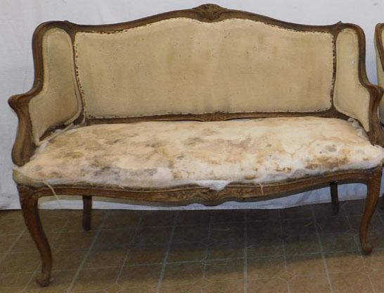 Antique Carved Oak Settee, (As Is) (1 of 3)