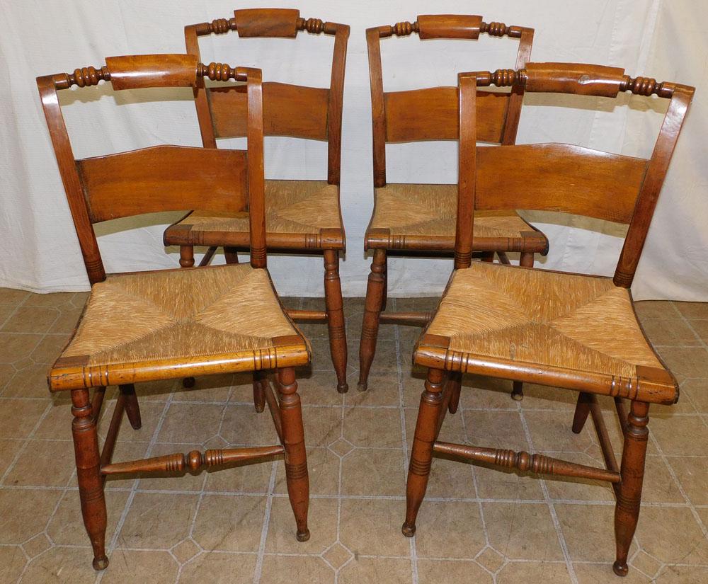 Set of 4 Rush Bottom Hitchcock Style Chairs (1 of 3)