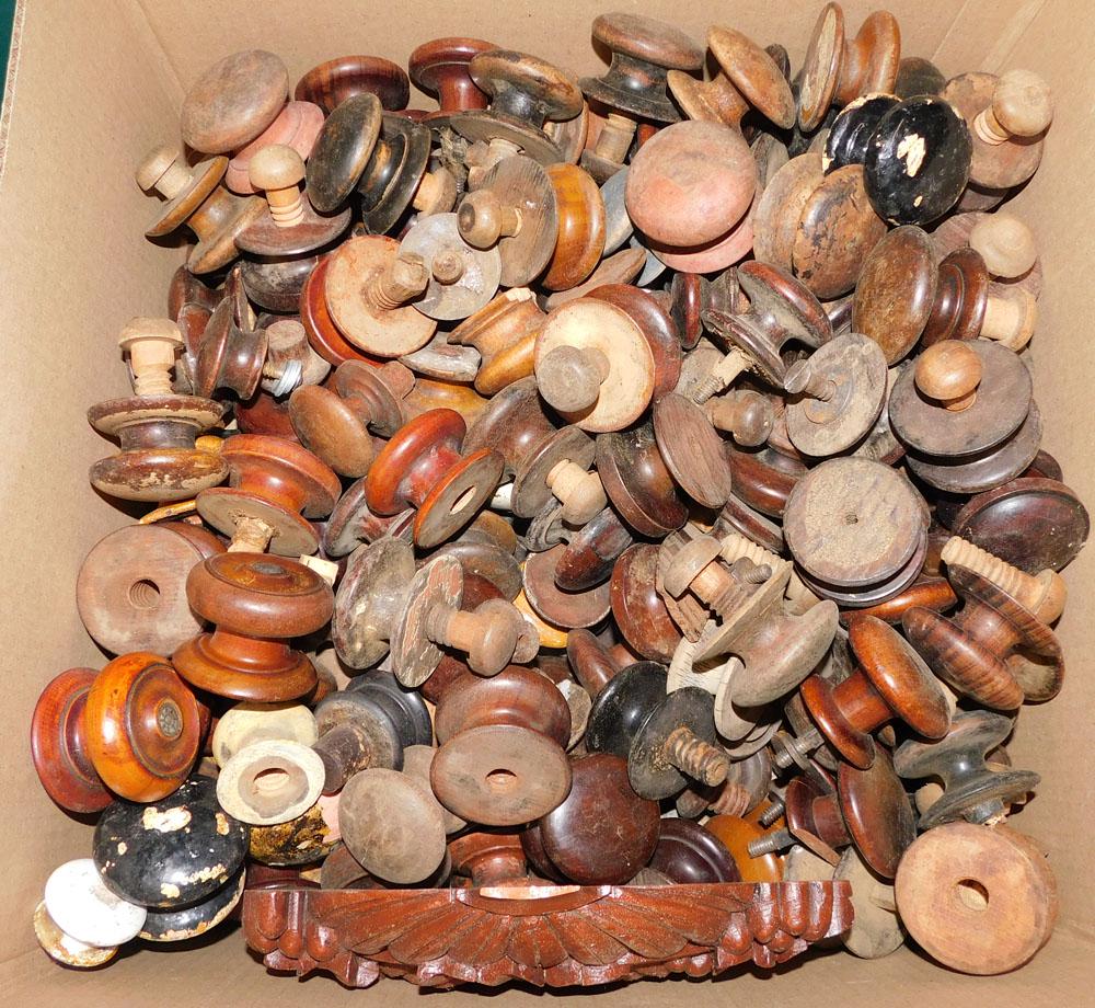 Lot of Antique Wood Furniture Knobs (1 of 2)