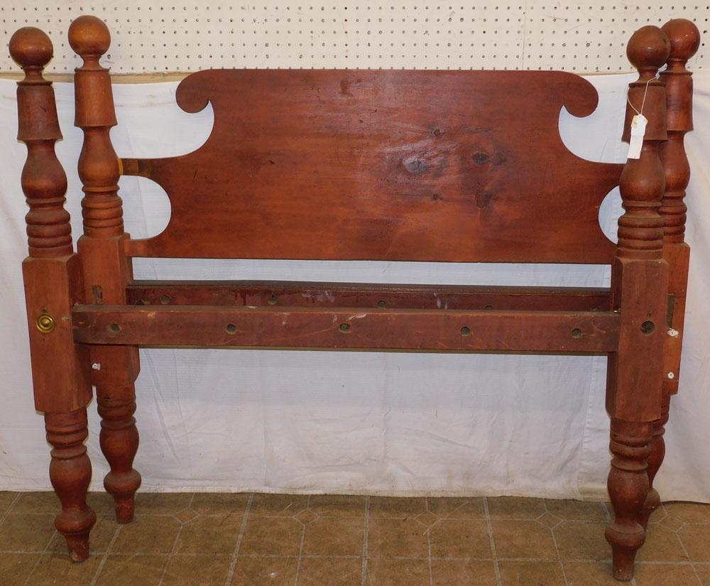Antique Cherry Cannonball Bed, (No Rails) (1 of 3)