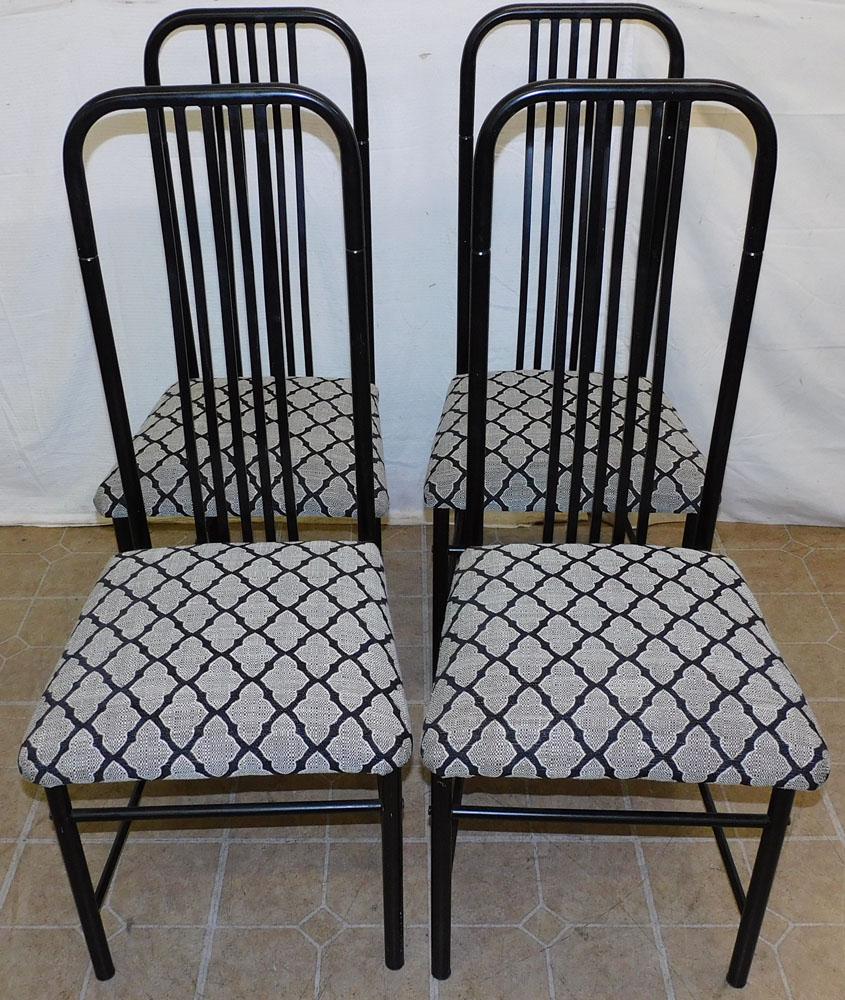 4 Painted Metal Dining Chairs (1 of 3)