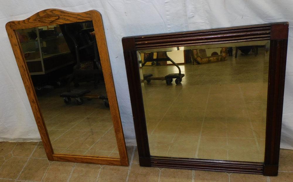 Oak Framed Mirror & Walnut Framed Mirror (1 of 2)