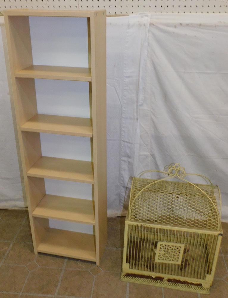 Painted Birdcage & Modern Shelf (1 of 3)