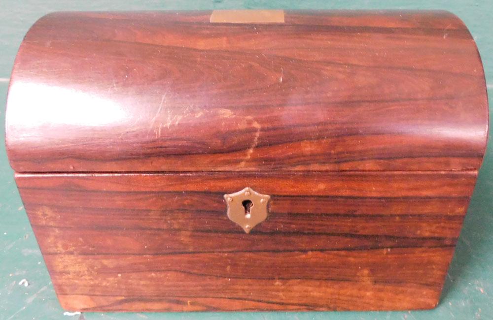 19th C Rosewood Dome Top Tea Caddy (1 of 5)