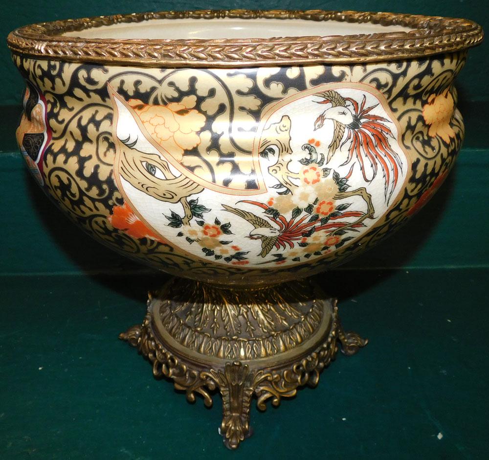 Large Imari & Bronze Footed Punch Bowl (1 of 5)