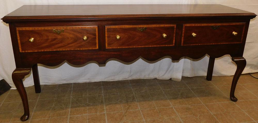 Mahogany Inlay Queen Anne Style 3 Drawer Henkel Harris Hunt Board (1 of 8)