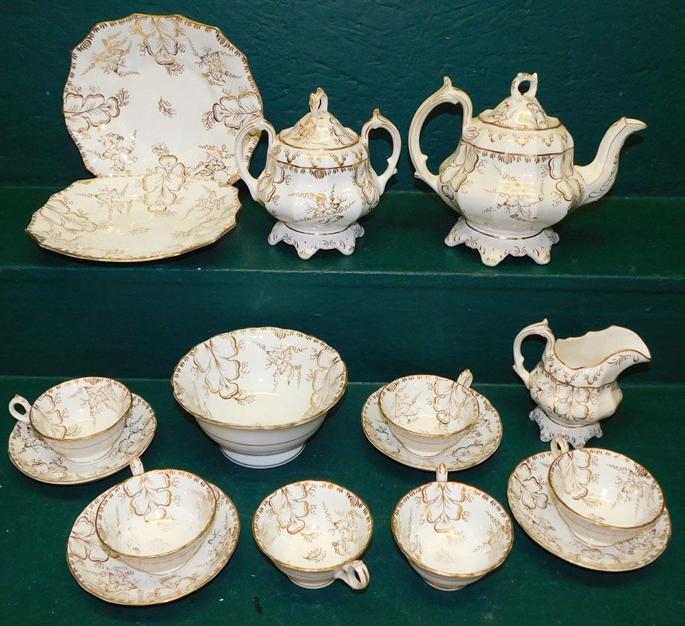 Antique 16 Pc English Porcelain Tea Set (1 of 5)