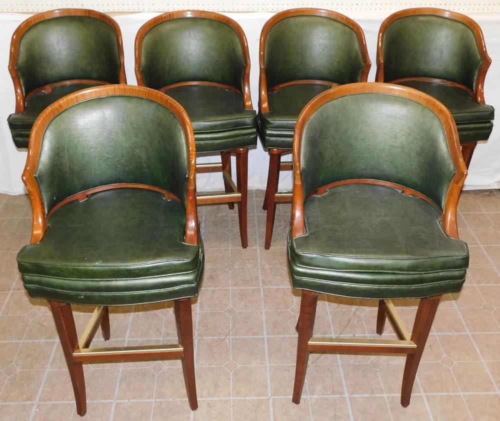 Set 6 Cherry & Tiger Cherry Revolving Bar Stools (1 of 8)