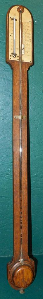 Antique Oak Stick Barometer (1 of 4)