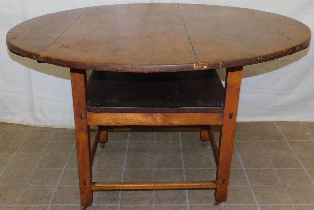 Antique Pine Round Hutch Table (1 of 3)